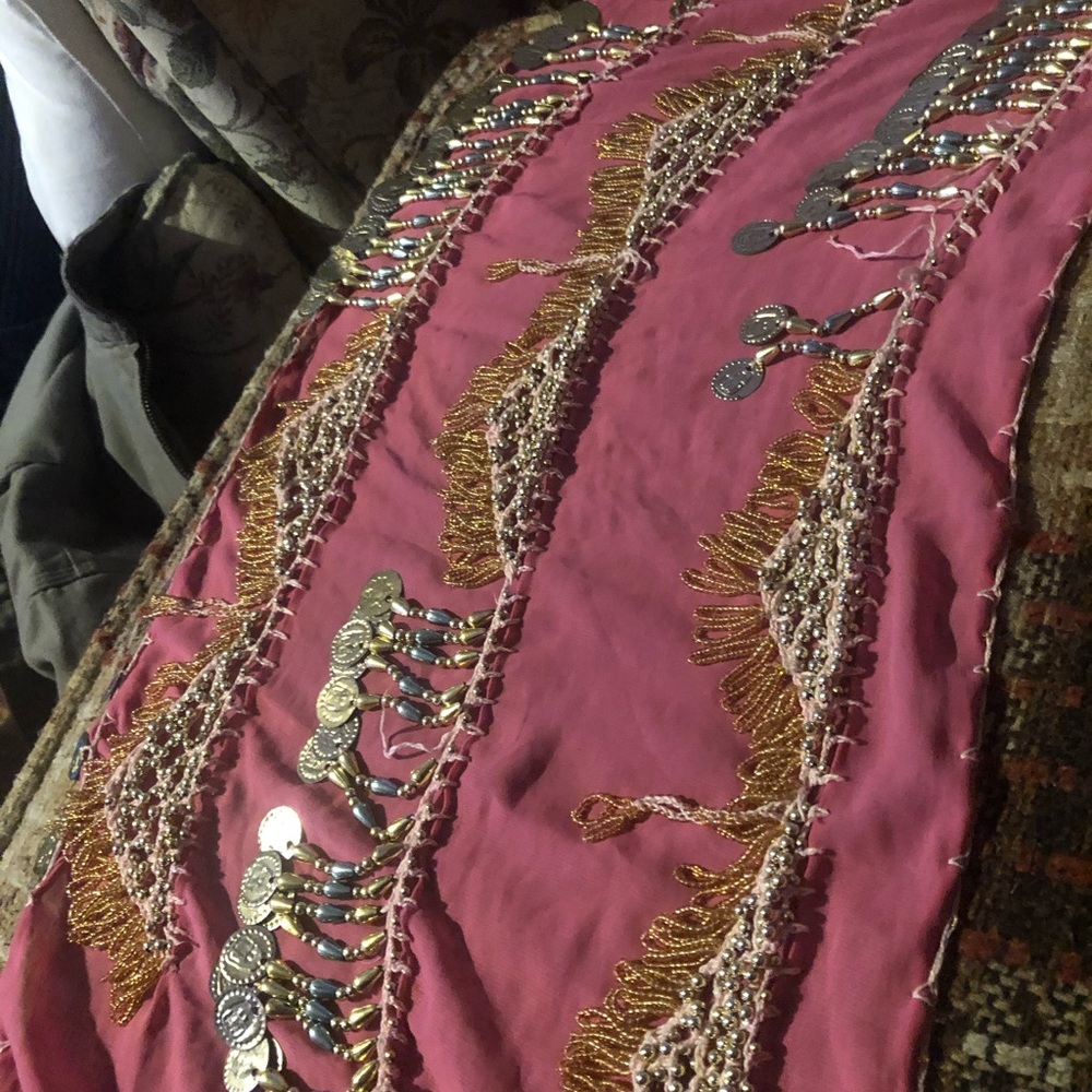 NWOT Plus size pink and silver hipscarf